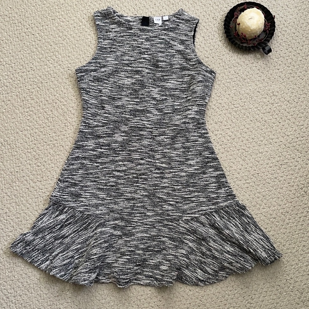 GAP peplum dress black and white polyester & cotton